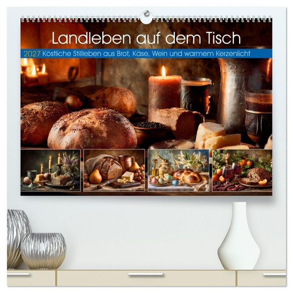 Landleben auf dem Tisch (hochwertiger Premium Wandkalender 2027 DIN A2 quer) Kunstdruck in Hochglanz