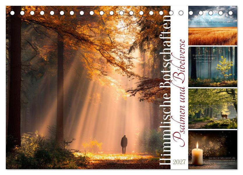 Psalmen und Bibelverse - Himmlische Botschaften (Tischkalender 2027 DIN A5 quer) CALVENDO Monatskalender