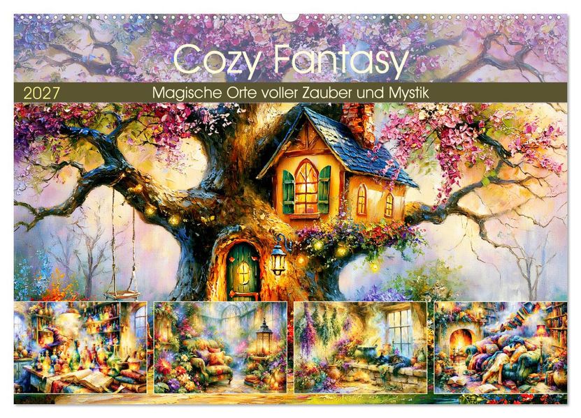 Cozy Fantasy. Magische Orte voller Zauber und Mystik (Wandkalender 2027 DIN A2 quer) CALVENDO Monatskalender