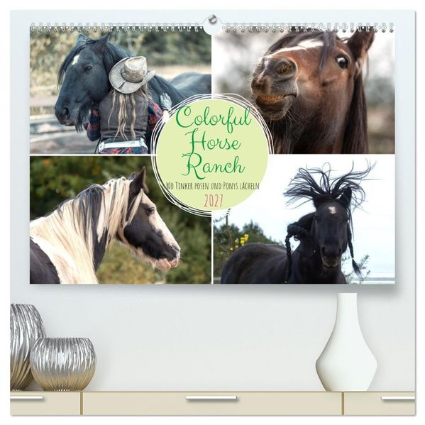 Colorful Horse Ranch - Wo Tinker posen und Ponys lächeln (hochwertiger Premium Wandkalender 2027 DIN A2 quer) Kunstdruck in Hochglanz