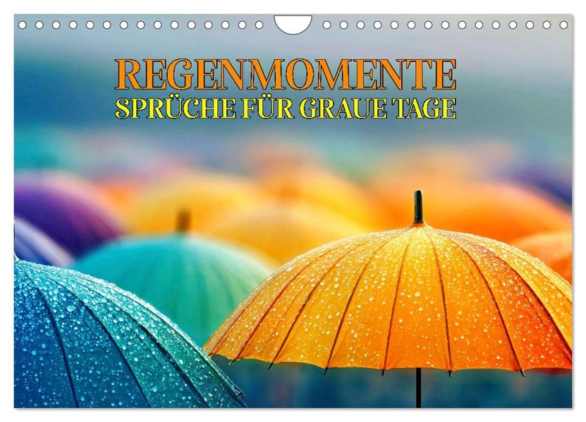 Regenmomente - Sprüche für graue Tage (Wandkalender 2027 DIN A4 quer) CALVENDO Monatskalender
