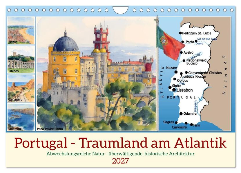 Portugal - Traumland am Atlantik (Wandkalender 2027 DIN A4 quer) CALVENDO Monatskalender