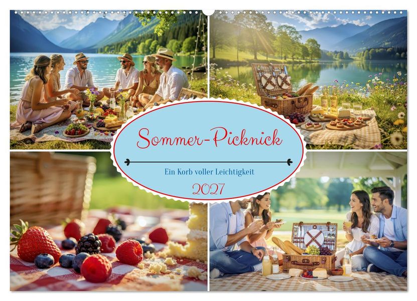 Sommer-Picknick (Wandkalender 2027 DIN A2 quer) CALVENDO Monatskalender