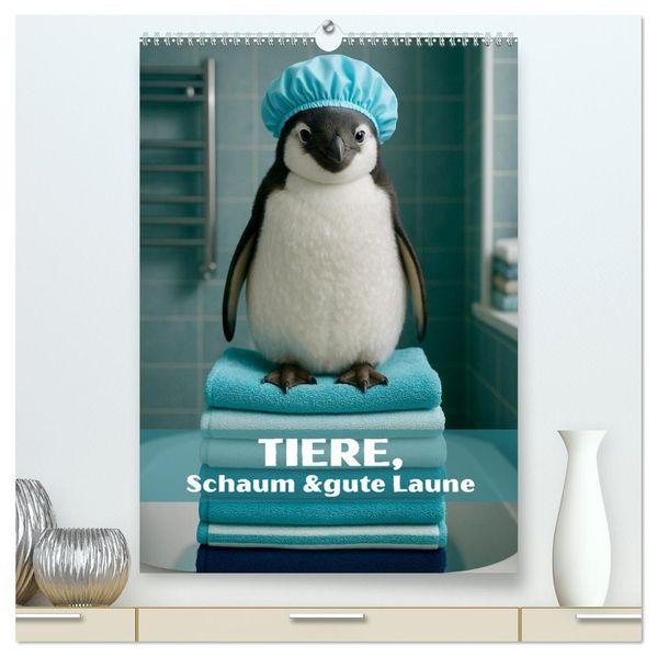 Tiere Schaum und gute Laune (hochwertiger Premium Wandkalender 2027 DIN A2 hoch) Kunstdruck in Hochglanz