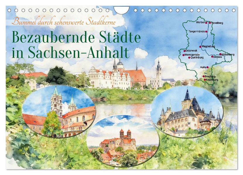 Bezaubernde Städte in Sachsen-Anhalt (Wandkalender 2027 DIN A4 quer) CALVENDO Monatskalender