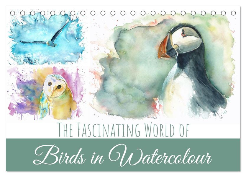 The Fascinating World of Birds in Watercolour (Desk Calendar 2027 DIN A5 landscape) CALVENDO 12 Month DeskCalendar