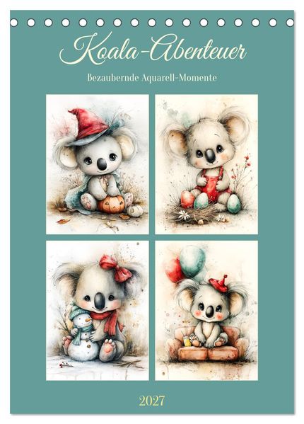 Koala-Abenteuer. Bezaubernde Aquarell-Momente (Tischkalender 2027 DIN A5 hoch) CALVENDO Monatskalender