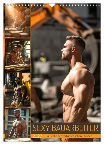 SEXY BAUARBEITER - Baustelle der verführerischen Männer (Wandkalender 2027 DIN A3 hoch) CALVENDO Monatskalender