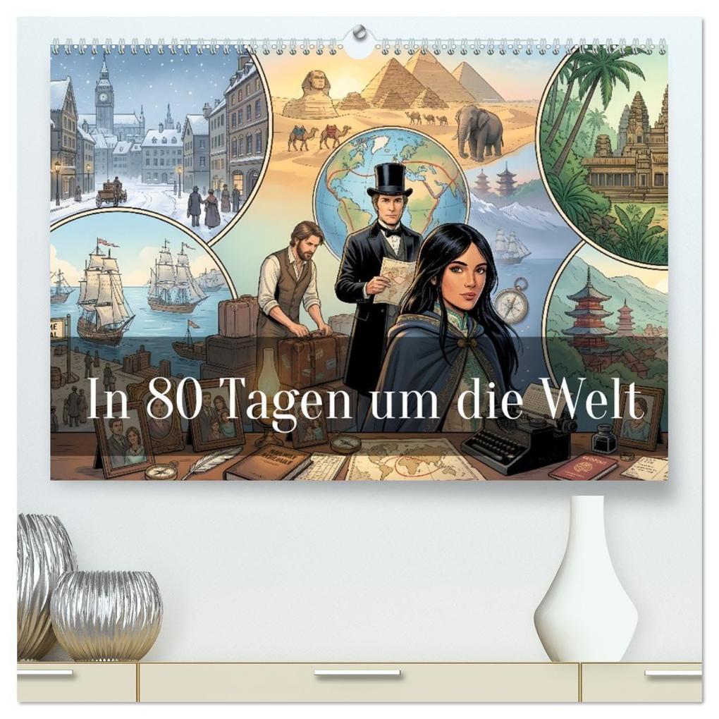 In 80 Tagen um die Welt (hochwertiger Premium Wandkalender 2027 DIN A2 quer) Kunstdruck in Hochglanz