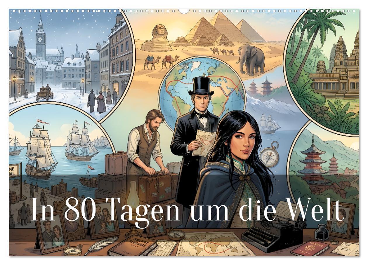 In 80 Tagen um die Welt (Wandkalender 2027 DIN A2 quer) CALVENDO Monatskalender