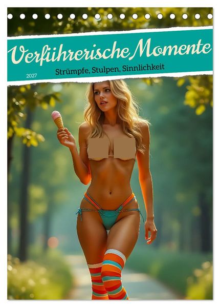 Verführerische Momente - Strümpfe Stulpen Sinnlichkeit (Tischkalender 2027 DIN A5 hoch) CALVENDO Monatskalender