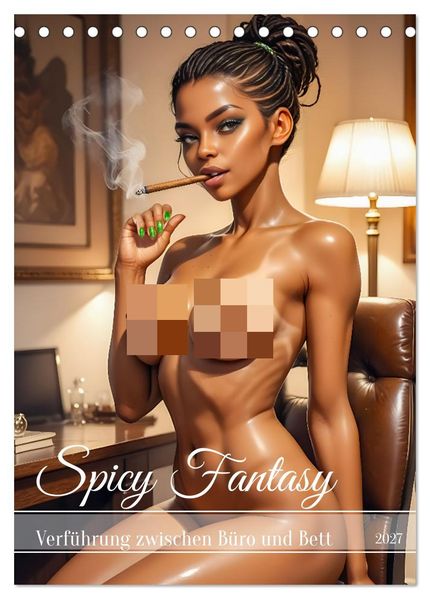 Spicy Fantasy - Verführung zwischen Büro und Bett (Tischkalender 2027 DIN A5 hoch) CALVENDO Monatskalender