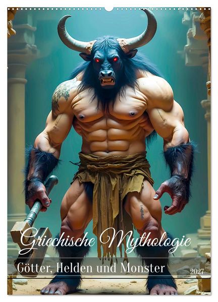 Griechische Mythologie - Götter Helden und Monster (Wandkalender 2027 DIN A2 hoch) CALVENDO Monatskalender