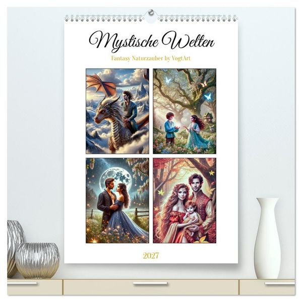Mystische Welten Fantasy Naturzauber (hochwertiger Premium Wandkalender 2027 DIN A2 hoch) Kunstdruck in Hochglanz