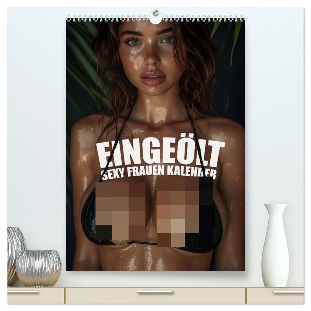Eingeölt - Sexy Frauen Kalender (hochwertiger Premium Wandkalender 2027 DIN A2 hoch) Kunstdruck in Hochglanz