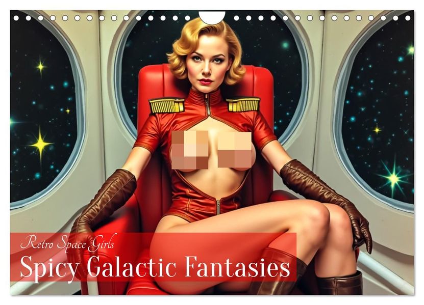 Retro Space Girls - Spicy Galactic Fantasies (Wandkalender 2027 DIN A4 quer) CALVENDO Monatskalender