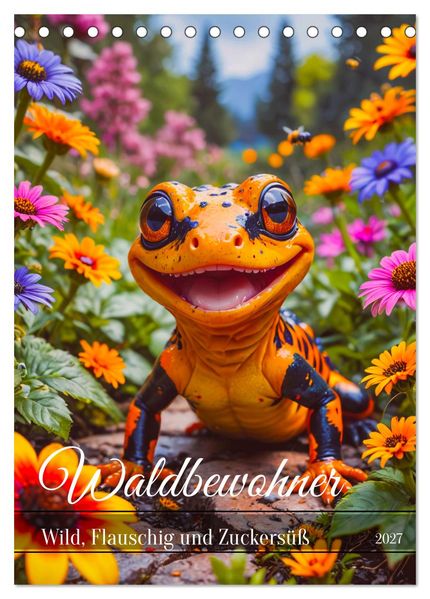 Waldbewohner - Wild Flauschig und Zuckersüß (Tischkalender 2027 DIN A5 hoch) CALVENDO Monatskalender