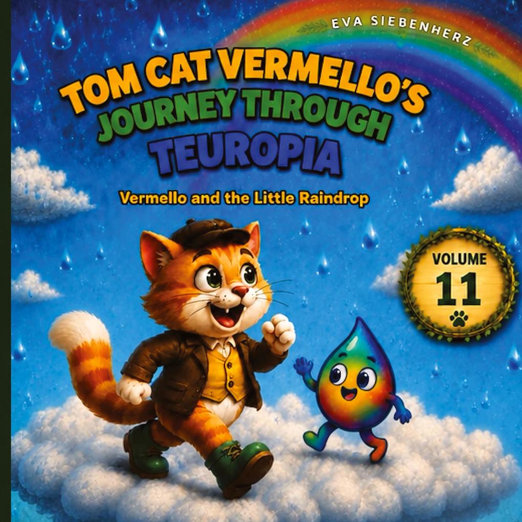 FIMMEL THE LITTLE DROP OF RAIN Volume 11 of the illustrated children's book series *Vermello the Cat's Journey Through Teuropia*-an adventure about coura