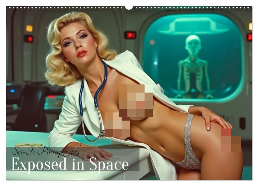 Sci-Fi Pin-up Girls - Exposed in Space (Wandkalender 2027 DIN A2 quer) CALVENDO Monatskalender