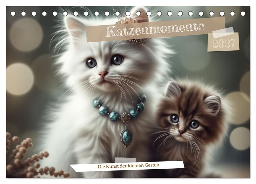 Katzenmomente (Tischkalender 2027 DIN A5 quer) CALVENDO Monatskalender