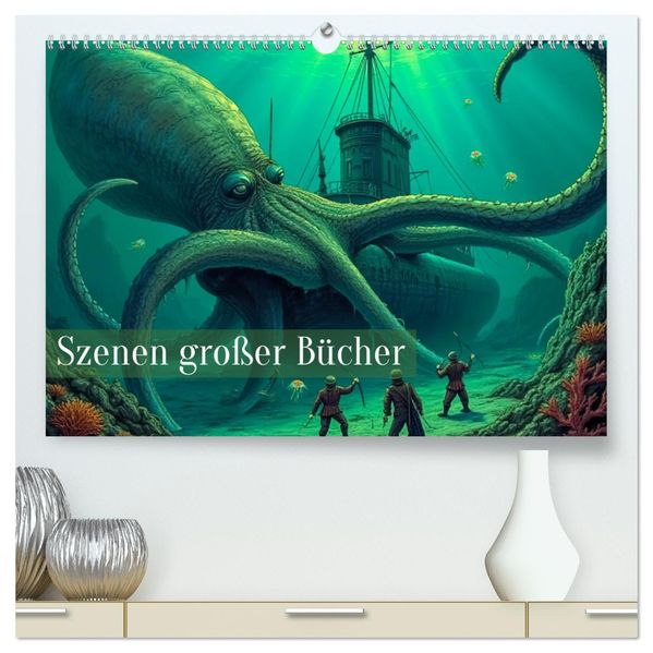 Vergessene Abenteuer - Szenen großer Bücher (hochwertiger Premium Wandkalender 2027 DIN A2 quer) Kunstdruck in Hochglanz