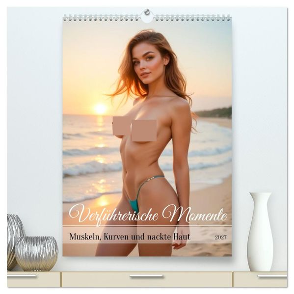 Verführerische Momente - Muskeln Kurven und nackte Haut (hochwertiger Premium Wandkalender 2027 DIN A2 hoch) Kunstdruck in Hochglanz