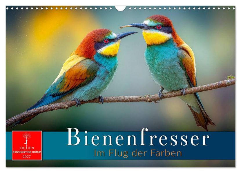 Bienenfresser - im Flug der Farben (Wandkalender 2027 DIN A3 quer) CALVENDO Monatskalender