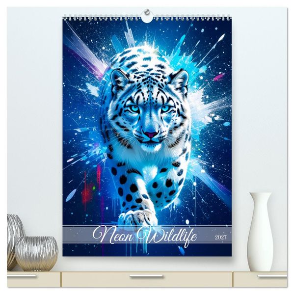 Neon Wildlife (hochwertiger Premium Wandkalender 2027 DIN A2 hoch) Kunstdruck in Hochglanz