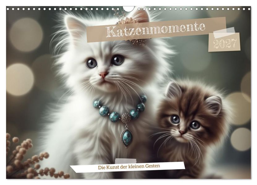 Katzenmomente (Wandkalender 2027 DIN A3 quer) CALVENDO Monatskalender