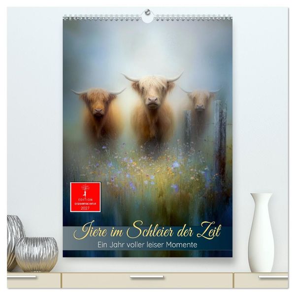 Tiere im Schleier der Zeit (hochwertiger Premium Wandkalender 2027 DIN A2 hoch) Kunstdruck in Hochglanz