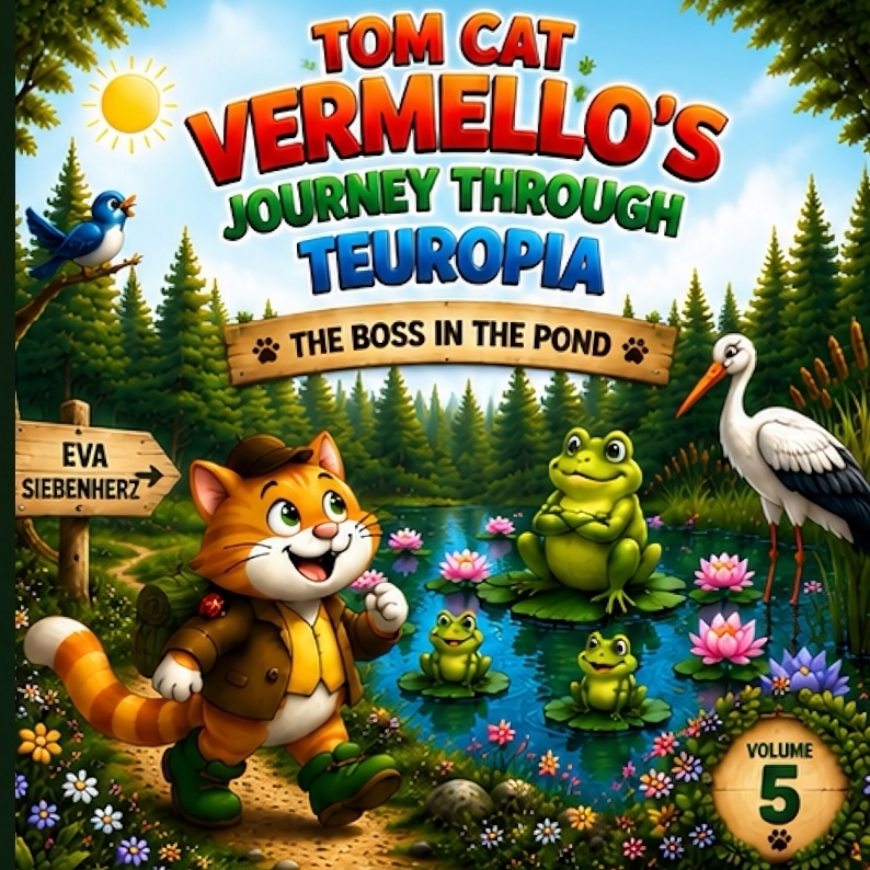 The Boss in the Pond-Volume 5 of the illustrated children's book series *Kater Vermello's Journey Through Teuropia*-an adventure about courage and friendship