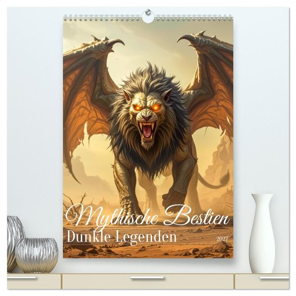 Mythische Bestien - Dunkle Legenden (hochwertiger Premium Wandkalender 2027 DIN A2 hoch) Kunstdruck in Hochglanz