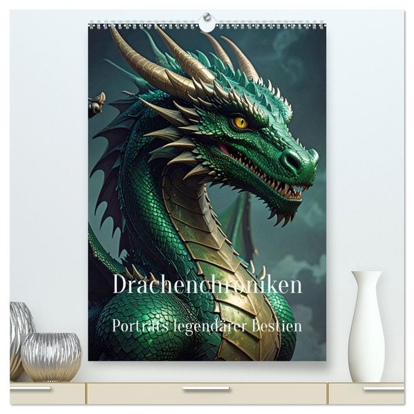 Drachenchroniken - Porträts legendärer Bestien (hochwertiger Premium Wandkalender 2027 DIN A2 hoch) Kunstdruck in Hochglanz