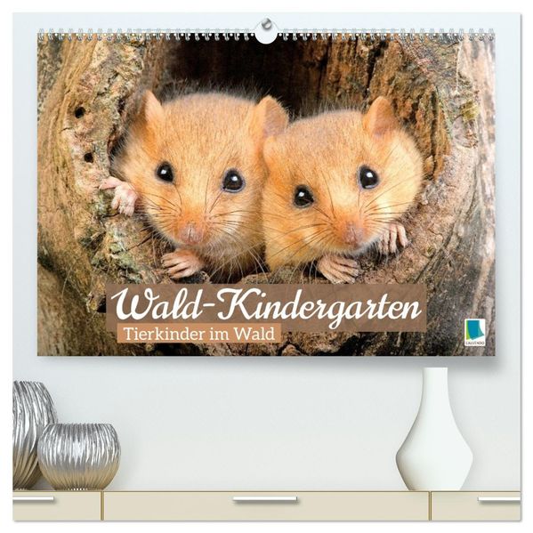Wald-Kindergarten: Tierkinder im Wald (hochwertiger Premium Wandkalender 2027 DIN A2 quer) Kunstdruck in Hochglanz