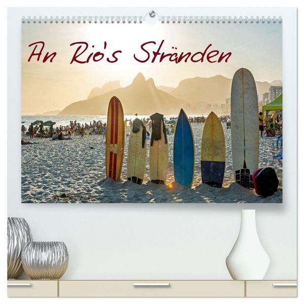 An Rio's Stränden (hochwertiger Premium Wandkalender 2027 DIN A2 quer) Kunstdruck in Hochglanz