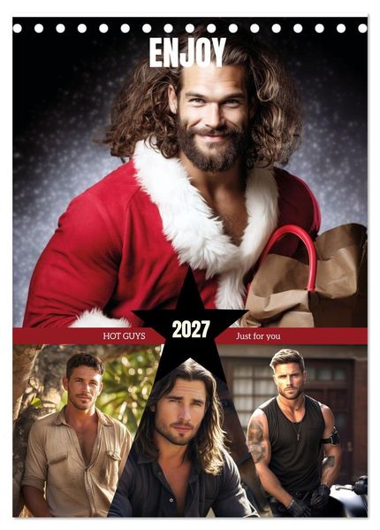 Enjoy HOT GUYS (Desk Calendar 2027 DIN A5 portrait) CALVENDO 12 Month DeskCalendar