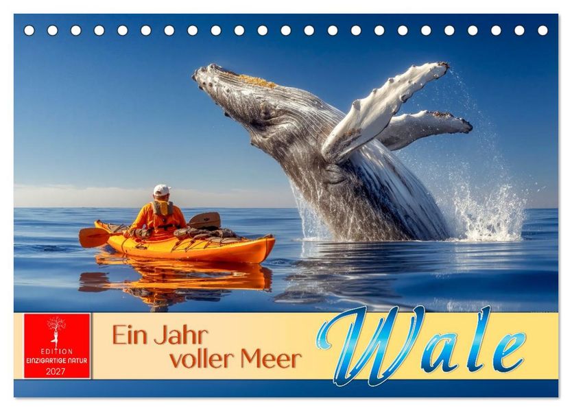 Wale - ein Jahr voller Meer (Tischkalender 2027 DIN A5 quer) CALVENDO Monatskalender