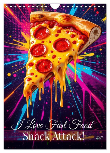 I Love Fast Food - Snack Attack! (Wandkalender 2027 DIN A4 hoch) CALVENDO Monatskalender