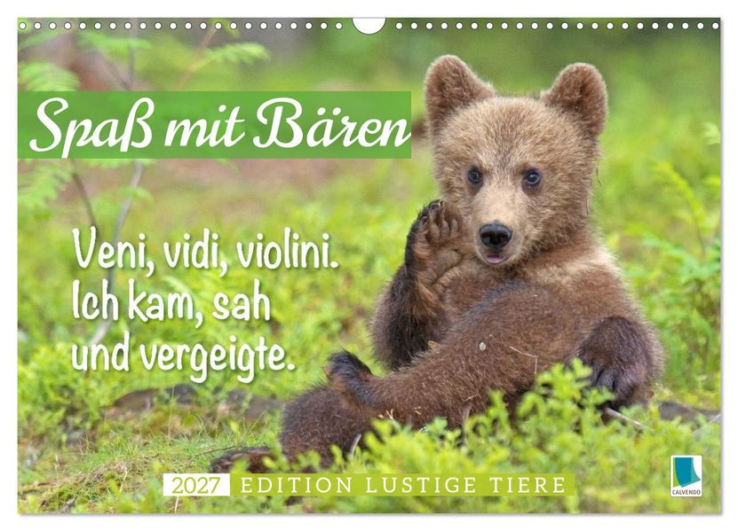 Spaß mit Bären: Edition lustige Tiere (Wandkalender 2027 DIN A3 quer) CALVENDO Monatskalender