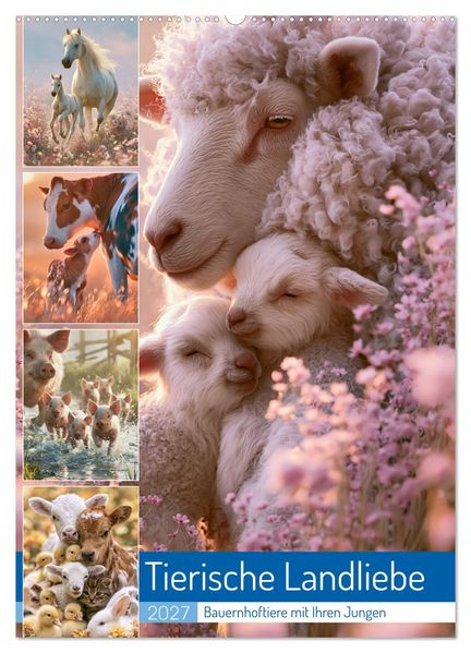 Tierische Landliebe (Wandkalender 2027 DIN A2 hoch) CALVENDO Monatskalender
