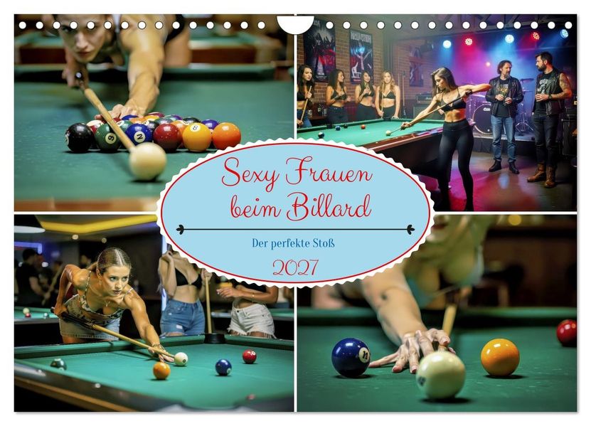 Sexy Frauen beim Billard (Wandkalender 2027 DIN A4 quer) CALVENDO Monatskalender
