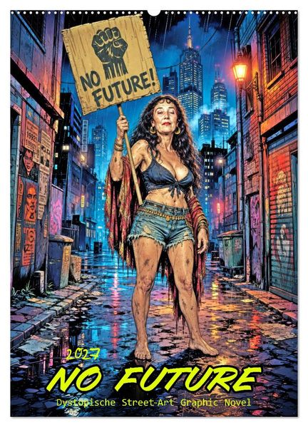 No Future: Dystopische Street-Art Graphic Novel (Wandkalender 2027 DIN A2 hoch) CALVENDO Monatskalender