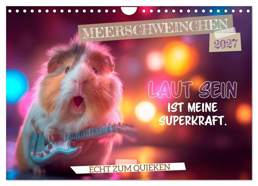 Meerschweinchen - Echt zum Quieken (Wandkalender 2027 DIN A4 quer) CALVENDO Monatskalender