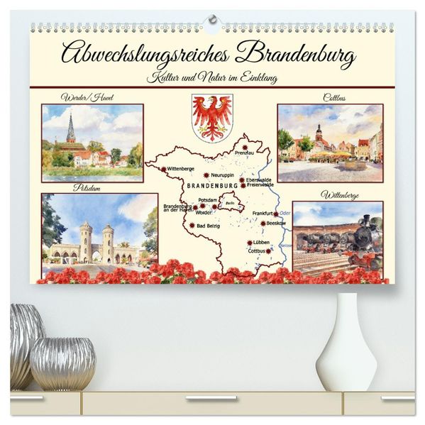 Abwechslungsreiches Brandenburg (hochwertiger Premium Wandkalender 2027 DIN A2 quer) Kunstdruck in Hochglanz