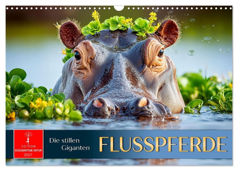 Flusspferde - die stillen Giganten (Wandkalender 2027 DIN A3 quer) CALVENDO Monatskalender