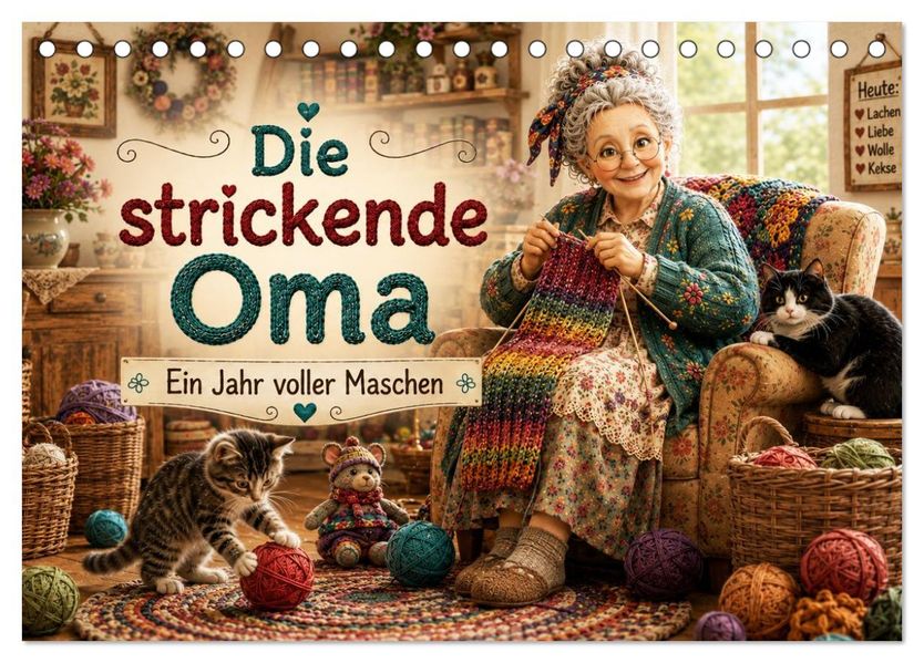 Die strickende Oma (Tischkalender 2027 DIN A5 quer) CALVENDO Monatskalender