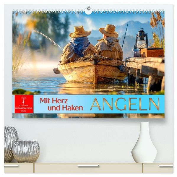 Angeln mit Herz und Haken (hochwertiger Premium Wandkalender 2027 DIN A2 quer) Kunstdruck in Hochglanz