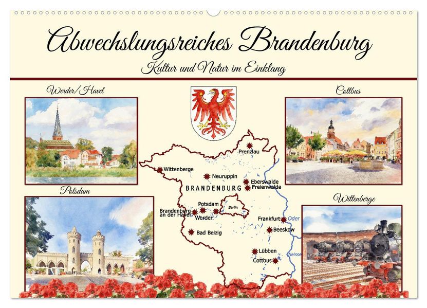 Abwechslungsreiches Brandenburg (Wandkalender 2027 DIN A2 quer) CALVENDO Monatskalender