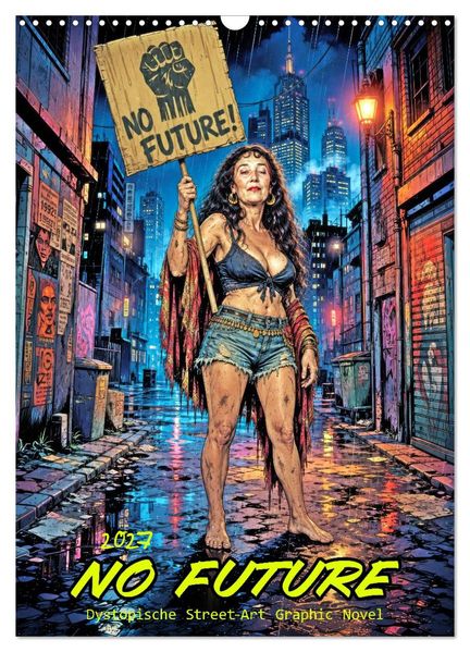 No Future: Dystopische Street-Art Graphic Novel (Wandkalender 2027 DIN A3 hoch) CALVENDO Monatskalender