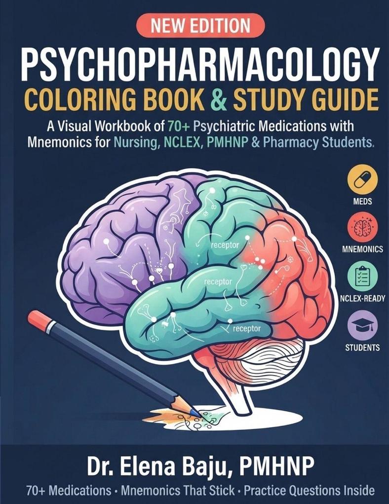 Psychopharmacology Coloring Book & Study Guide